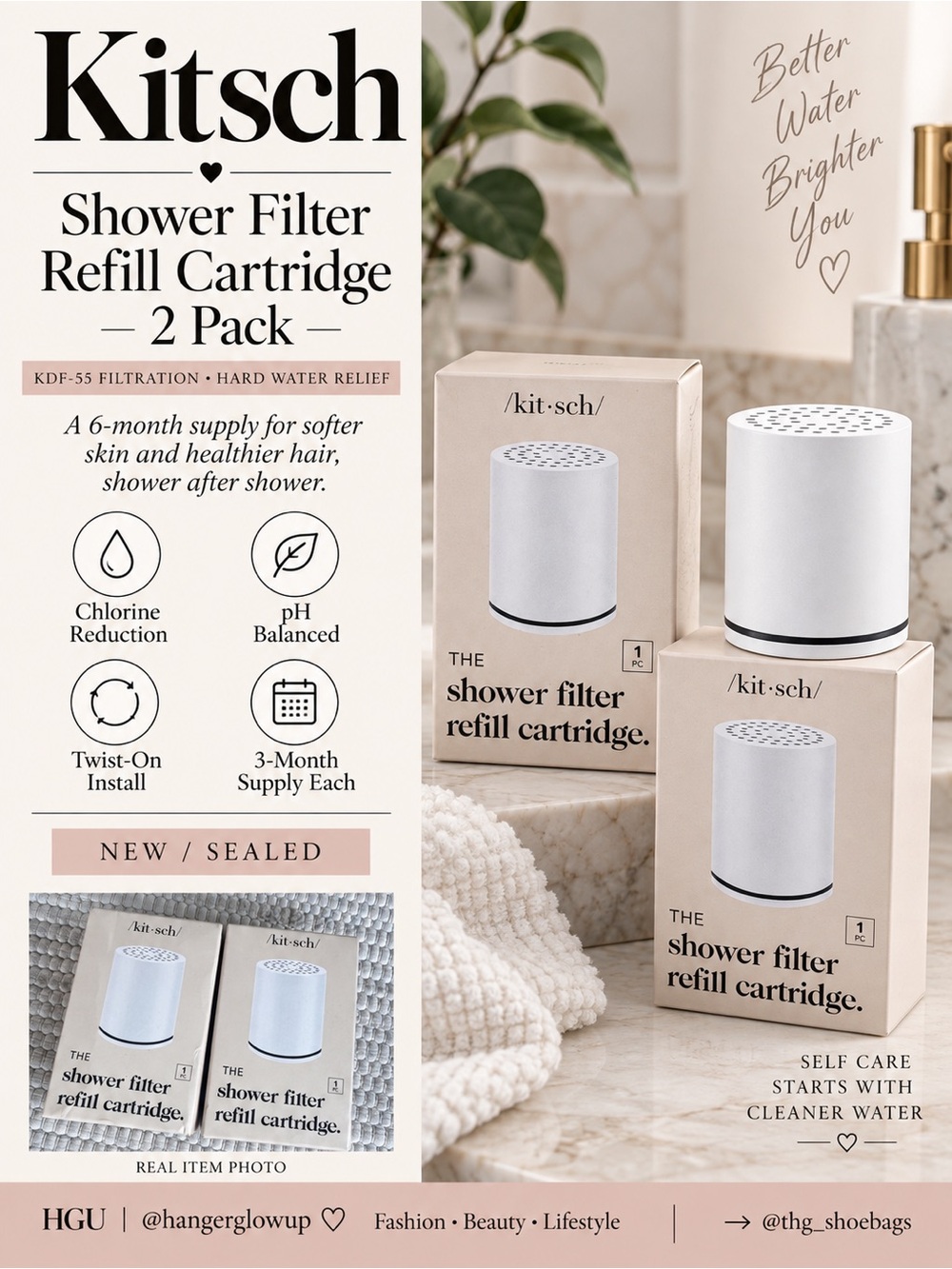 Kitsch Shower Filter Refill Cartridges 2 Pack New Sealed
